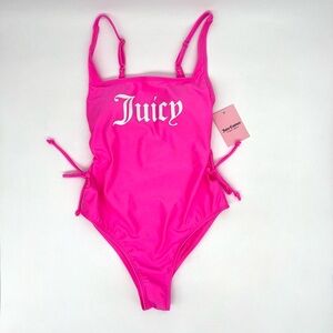 JUICY Couture Hot Fuchsia Pink One Piece Swimsuit S L NWT